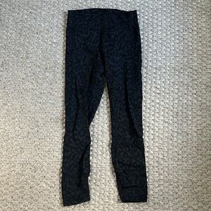 Lululemon Fast and Free Black Leggings - Animal Print - Size 6